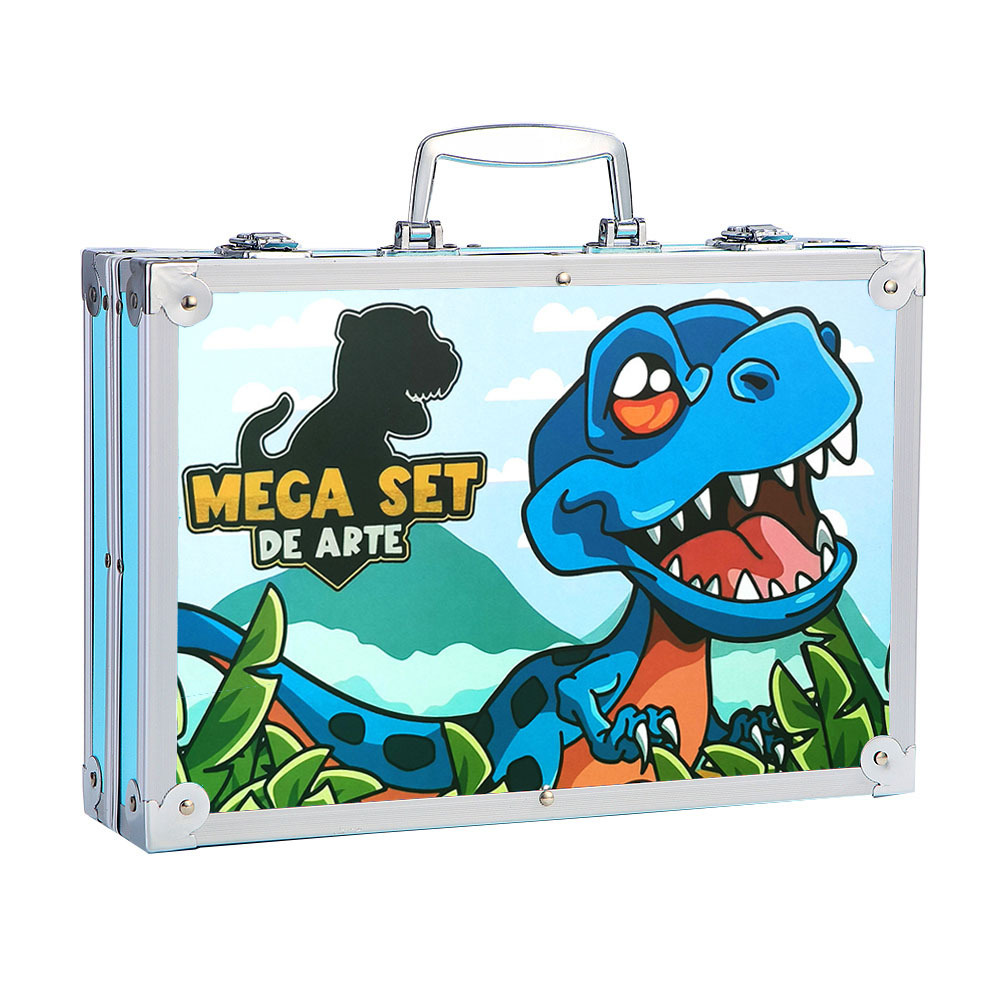 En stock 145 unidades de doble capa de aluminio caja cepillo pintura traje estudiante acuarela pluma niños graffiti caja de regalo fábrica al por mayor