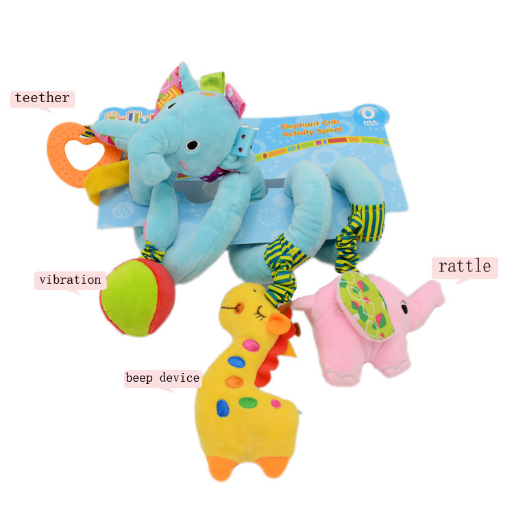 SOZZY nuevo bebé música cama sinuoso juguete de peluche 0 años de edad bebé recién nacido cama remolque bobinado autorización genuina