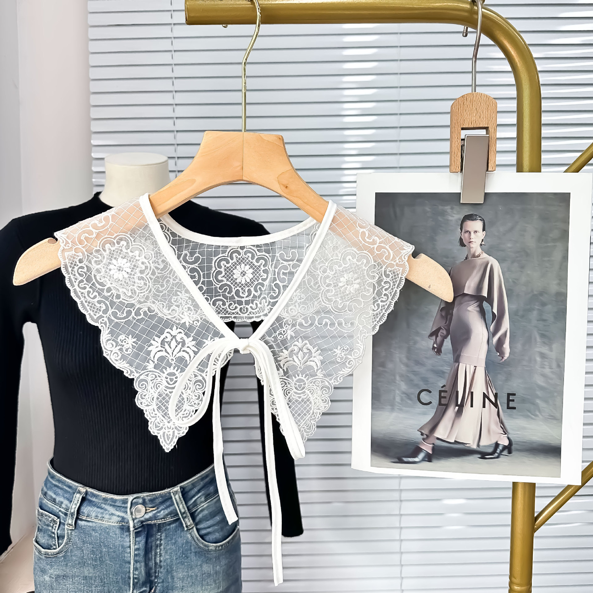 Negro y blanco, ogan de cuello falso, niños, ropa de abrigo de image 6