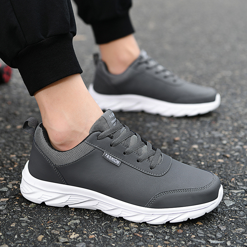 Autumn 2024 sneaker Men's Travel sneaker Leather Low-top Lace-up Fashionable Youth Board Shoes Casual Running Shoes