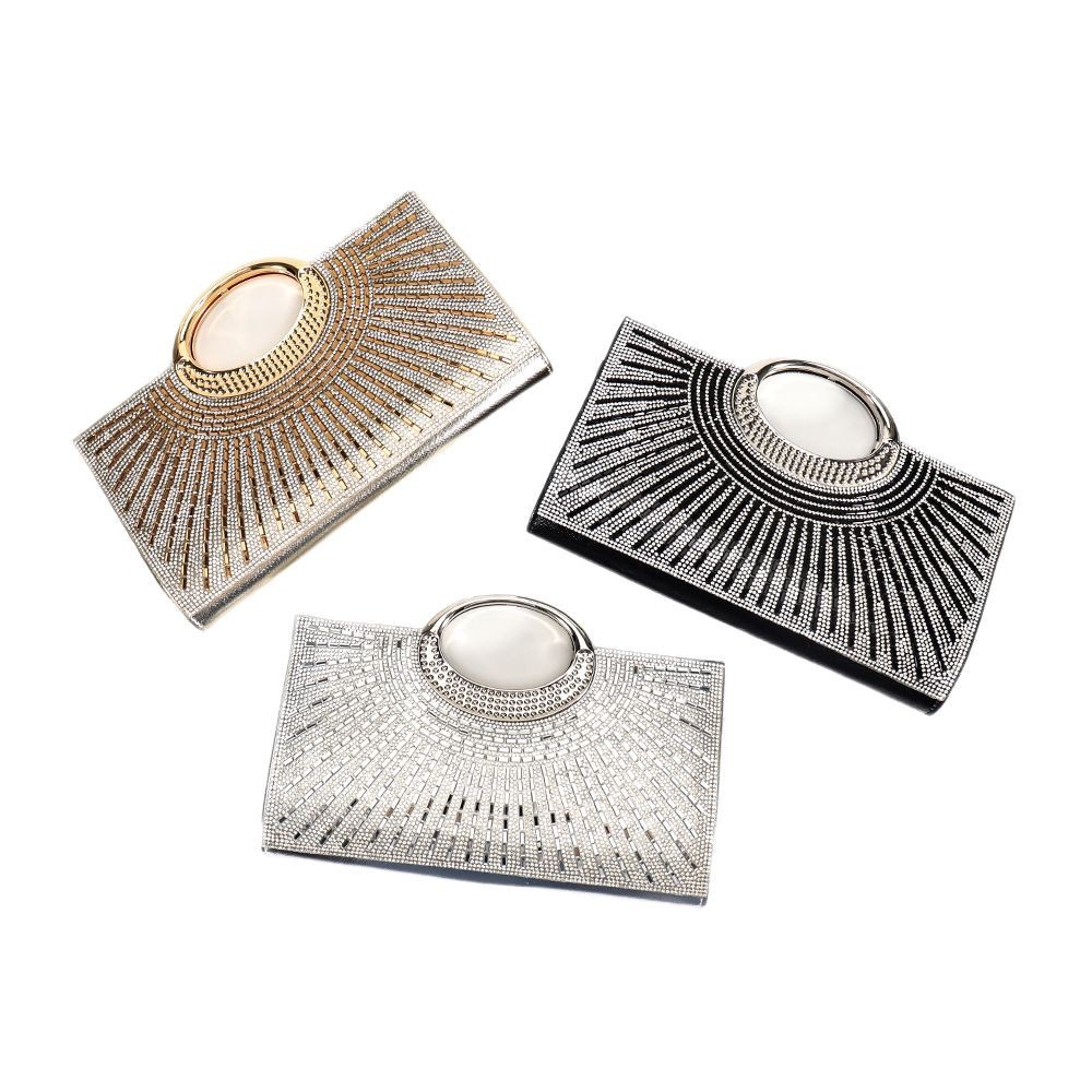 Cross-Border Temshiyin Hot-Selling Fashion Evening Shiny Rhinestone Striped Handbag Wedding Bridesmaid Bag_voghion.com