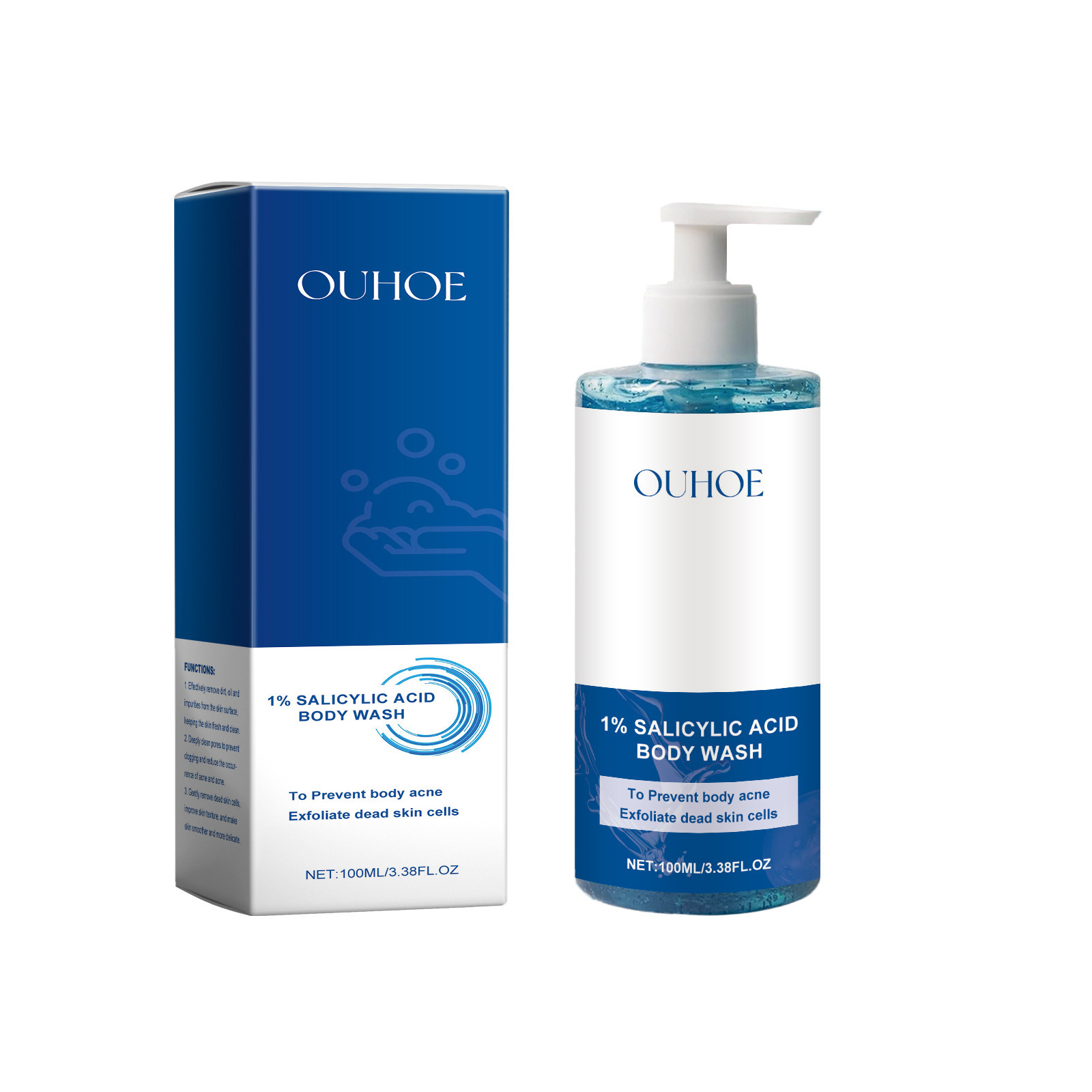 Ouhoe Salicylic Acid Shower Gel Gentle Cleansing and Oil Control Body Wash for All Skin Types