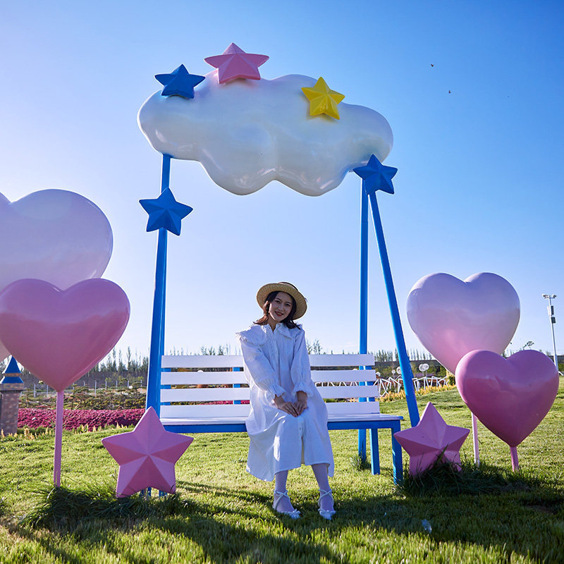 Scenic Area Real Estate Resort Internet-Famous Cloud Swing Chair Outdoor Photo-Taking Spot Fiberglass Sculpture Large Ornament Scenic Area Real Estate Resort Internet-Famous Cloud Swing Chair Outdoor Photo-Taking Spot Fiberglass Sculpture Large Ornament
