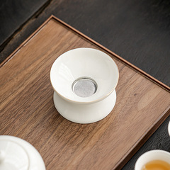 羊脂玉瓷茶漏茶虑茶叶过滤茶道配件茶隔滤网功夫茶具陶瓷整套