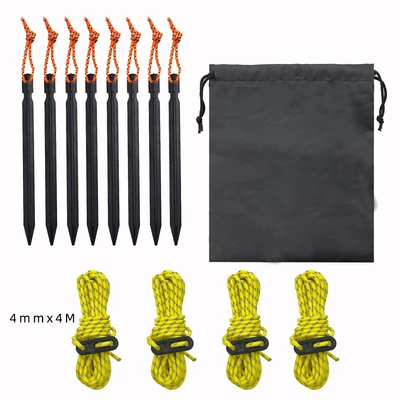 rope buckle storage bag, Çadırlar - black-104-roll-4m-rope-buckle-1-bag
