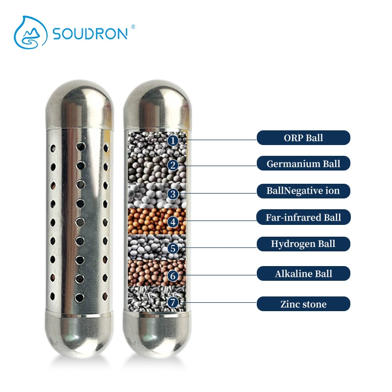 Внешняя торговля, 8 см, короткий фильтр для воды, богатый водородом, утюг для завивки, нержавеющая сталь, слабого щелочного фильтра, стержень для воды, бумажная коробка