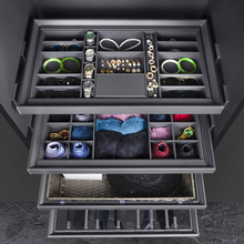 批衣柜拉篮抽屉式格子抽伸缩裤架内置滑轨五金配件衣帽间首饰盒拉