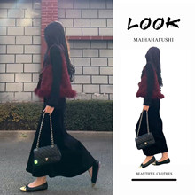 清冷感贵气穿搭套装女冬季新中式国风红色马甲打底衫半身裙三件套