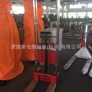 Semi-electric 400kg lift 1.7m stacker hydraulic walking loading and unloading forklift forklift pallet truck
