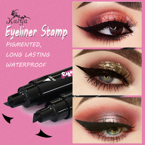 Spot double head left and right stamp eyeliner pen eyeliner stamp makeup cross-border eyeliner pen 2 sets