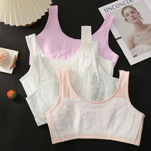 纯棉发育期少女中大童内衣无钢圈裹胸学生双层棉防凸点打底小背心