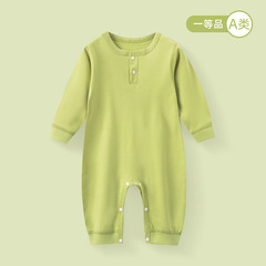 婴儿纯棉连体衣春秋宝宝哈衣男女童长袖无骨爬服套头幼儿四季衣服