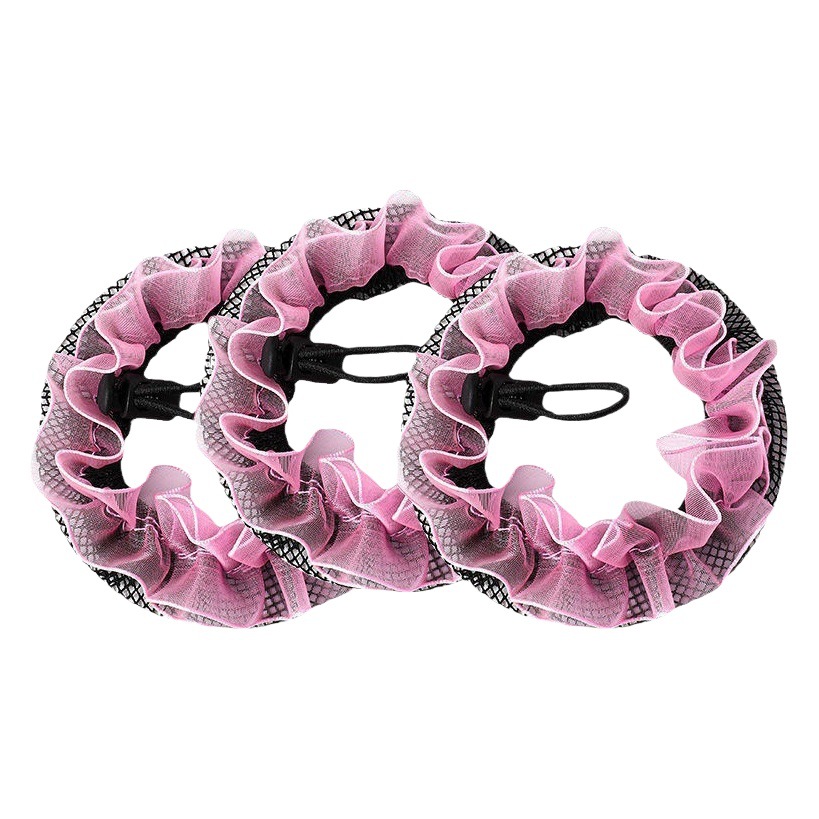 Drawstring hair net cover invisible dance students grade examination updo hair net pocket head flower updo hair ball hair ring hair accessories for women