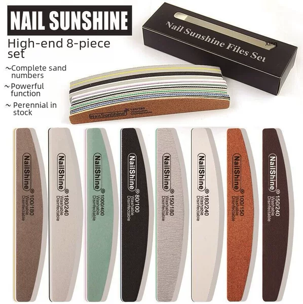 High-End Beginners' Tools and Manicure Tool Set, Half-Moon Manicure Special Rubbing and Polishing Manicure 8-Piece Set