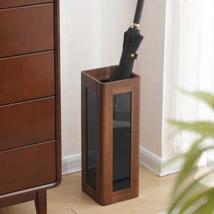 Umbrella Storage Rack for Home Door Umbrella Bucket Commercial Hotel Large Capacity Umbrella Rack Chinese Solid Wood Umbrella Storage Bucket