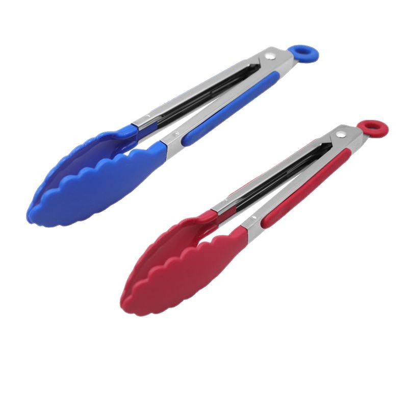 Clip de comida de nailon de acero inoxidable de 7 pulgadas Clip de comida de autoservicio de alimentos Clip de pastel para hornear Clip de barbacoa Clip de bistec de barbacoa