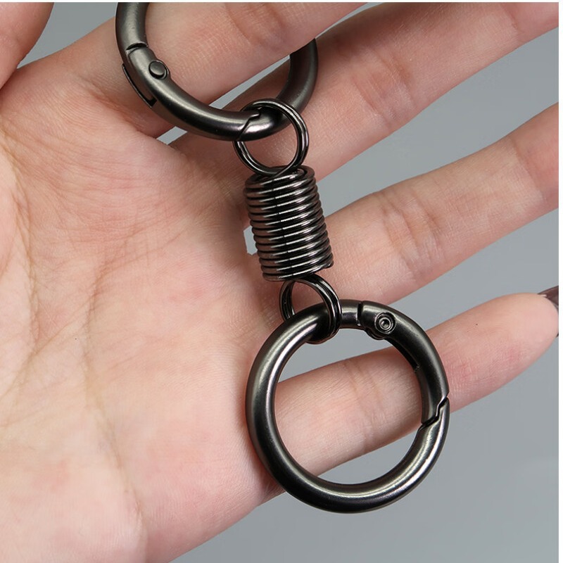 Llavero de Cintura con Doble Anillo y Resorte de Metal