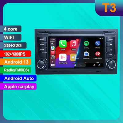 Suitable for 7inch Audi A4 Android Car Navigator Gpsmp5 Bluetooth Navigation All-In-One Carplay (DVD Navigation) - 232g-wifi-black
