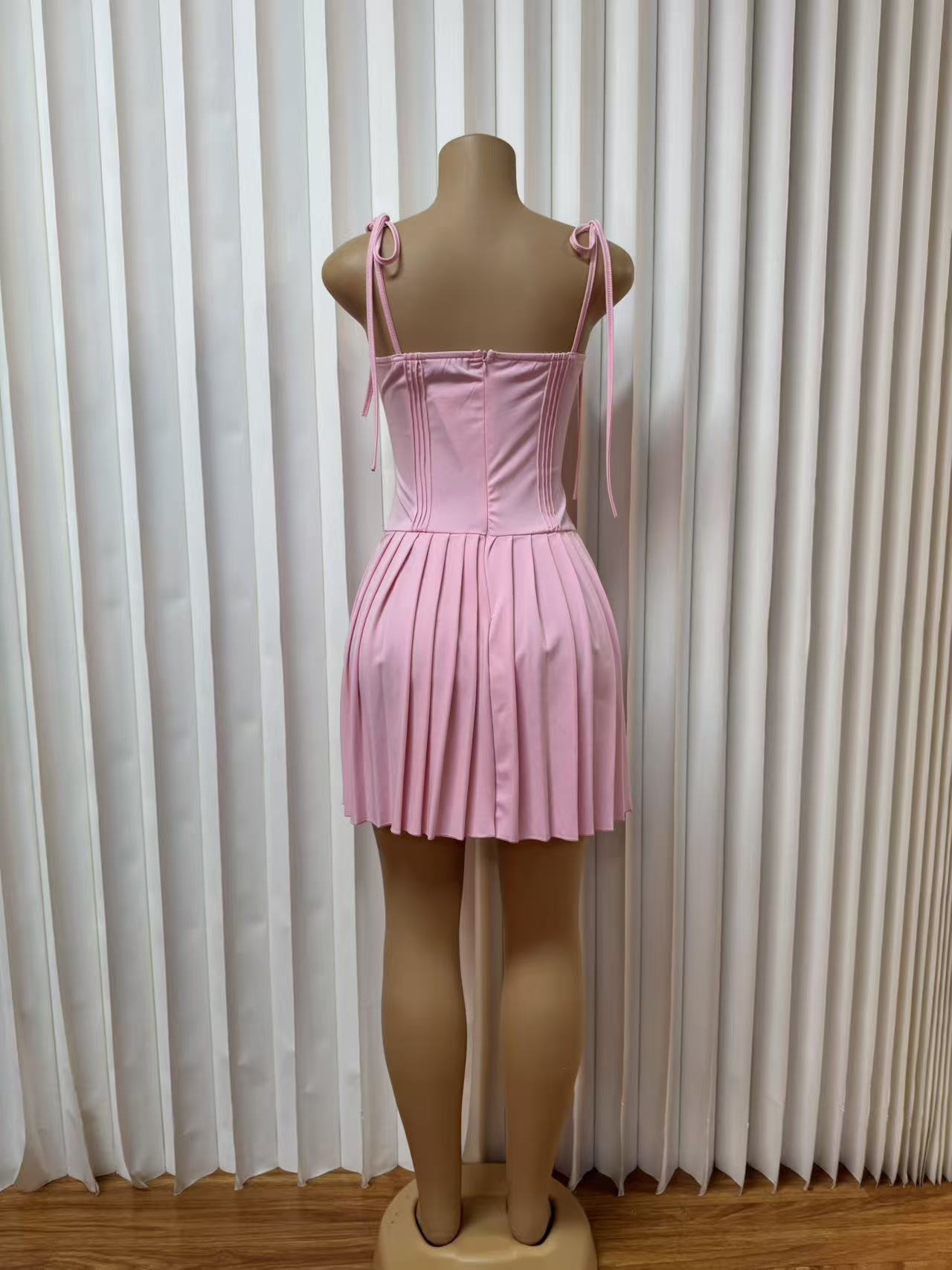 Women's Summer Backless Tie-Strap Ruffle Slip Dress - Sexy Aesthetic Mini Dress For Date Night & Parties_ecoleips.com