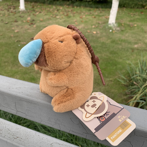 Official Snot Bear Capybara Plush Doll, Mieleid Hairpin Keychain Toy, Schoolbag Ornament, Female