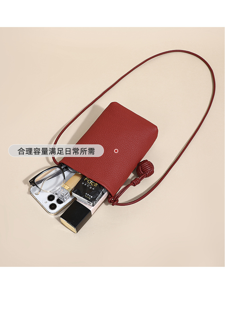Túi đeo chéo nữ mini dáng đứng thời trang hè — Màu đỏ chi tiết 22