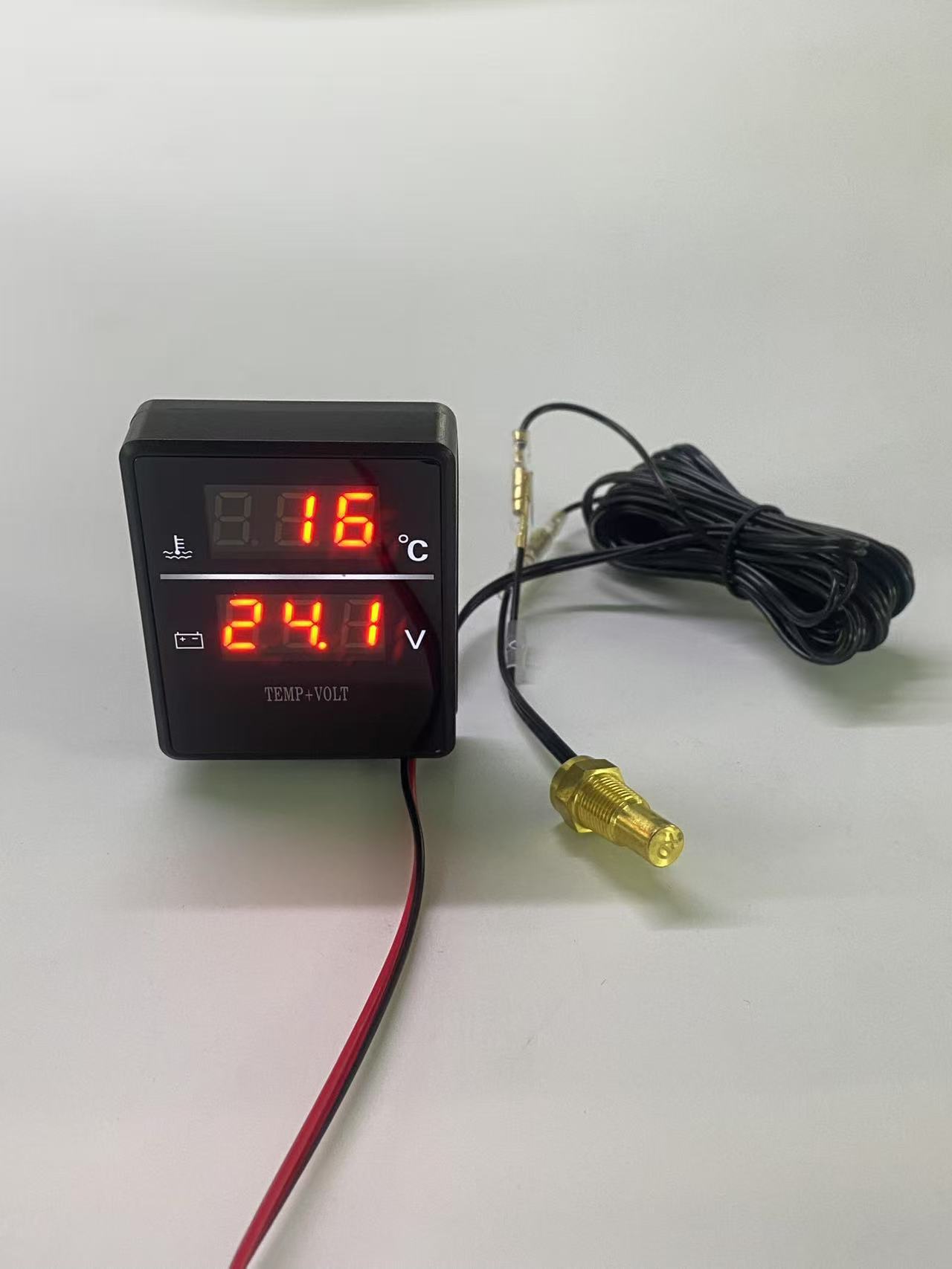 Car, Truck, Agricultural Vehicle Modified Led Digital Water Temperature and Pressure Gauge Digital Display Water Temperature and Voltage Meter Two-In-One