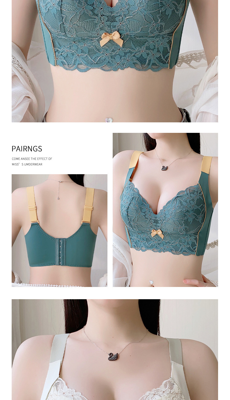 Große Größen Unterwäsche Damen Dünner Push-Up Verstellbarer Brustverschluss für dicke Mädchen Kleine Größe Mädchen Latex Spitzen-BH_voghion.com