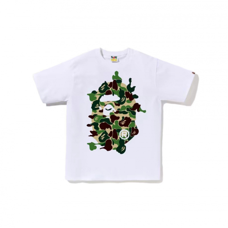 国境を越えた貿易 BAPE25 新しい夏の猿の頭のプリント半袖 T シャツのカップルの男性と女性はドロップシッピングをサポートしています|undefined