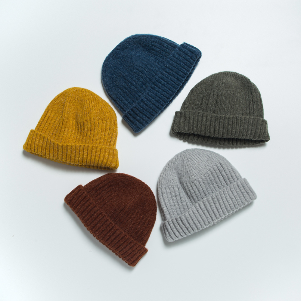 105g Weight Office, Outdoor, Travel, Birthday, Festival, Sports, Shopping Occasion Stripe Pattern Unisex Gender Hip-Hop Style Light Grey, Grey, Beige, Green, Blue, Wine Red, Camel, Yellow, Black Color One Size Size Korean Melon Hat Warm Pure Color Knitted Wool Hat Outdoor Hat Hip Hop Tide 3