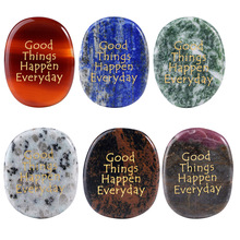 天然水晶石雕刻Good Things Happen Everyday幸运石 小红书直供