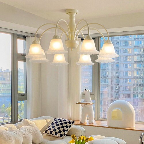 American country retro bedroom main light French pastoral living room chandelier European study dining room light cream style lamps