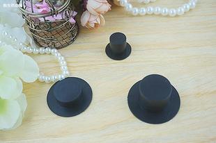 Black Plastic Mini Top Hat for Bjd Doll Handmade Top Hat Handmade DIY Small Tall Hat Small Flat Hat