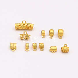 厂家直供沙金隔珠带吊圆形吊坠扣挂筒三通项链手链饰品配件