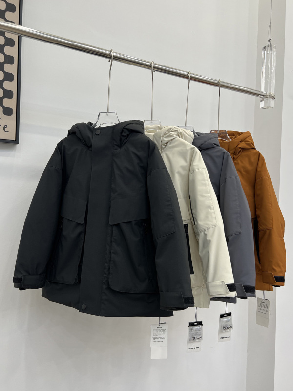 韩国儿童羽绒服冬季新款工装派克男女童加厚连帽中大童冲锋衣外套|undefined