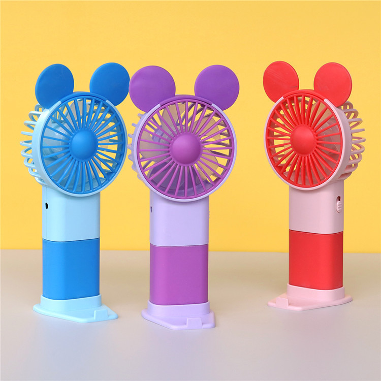 New USB Fan Desktop Handheld Small Fan Portable Mini Rechargeable Fan with Base Bracket Souvenir