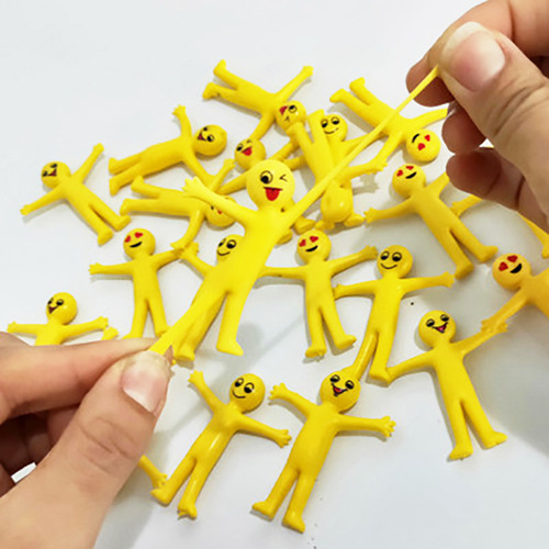 Smiling Emoji Stretchable Little Yellow Man Yellow Dancer Creative TPR Stress Relief Toy Foldable Soft Gel Venting Figure