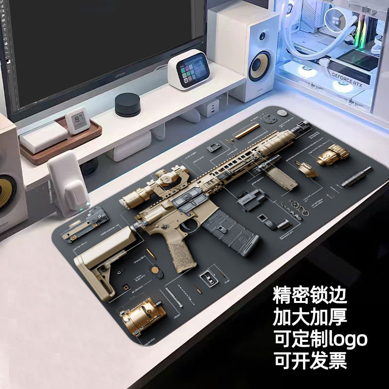 跨境fps游戏电竞鼠标垫大号枪支枪械分解武器桌垫超大耐脏电脑|undefined