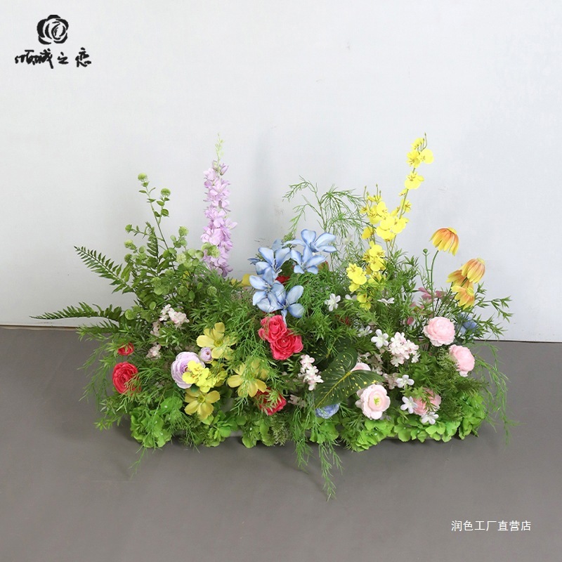 莫奈花园仿真花假花地排花场景布置婚庆花艺装饰婚礼造景挂花森系|undefined