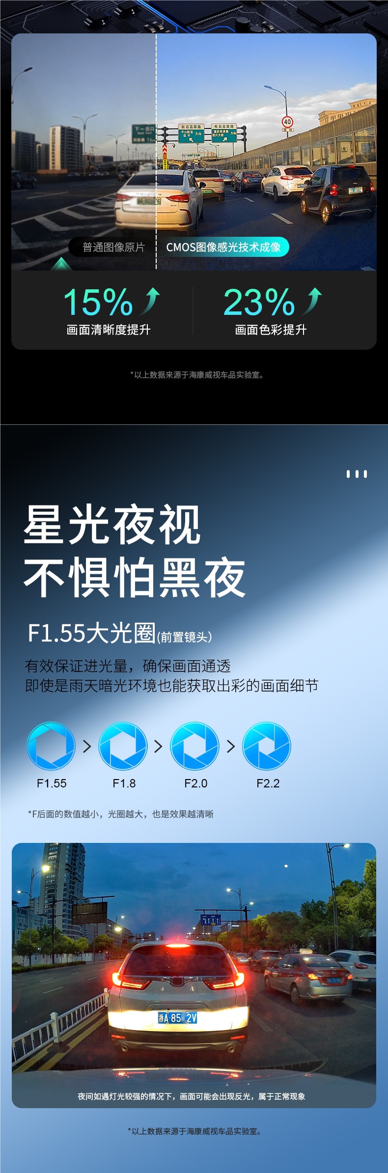 Hikvision N6Plus Driving Recorder Hd Front and Rear Dual Recording Panoramic Streaming Rearview Mirror Reversing Image