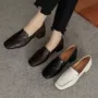 头层中跟复古通勤单鞋