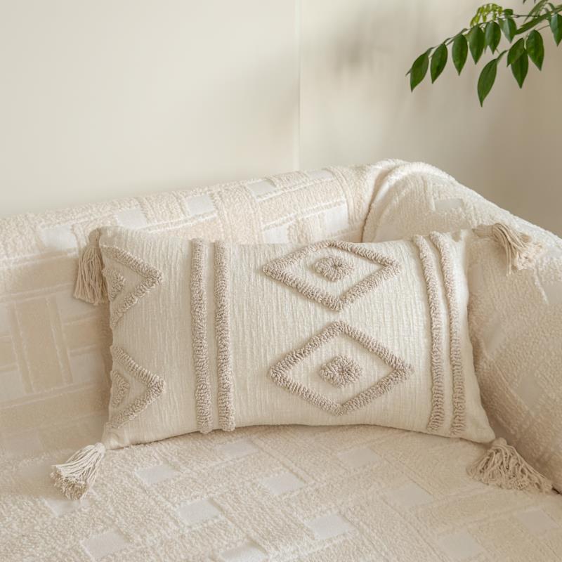 Nórdico inswind almohada simple versátil sala de estar sofá cojín dormitorio ventana flotante cabeza de cama respaldo cojín almohada cubierta