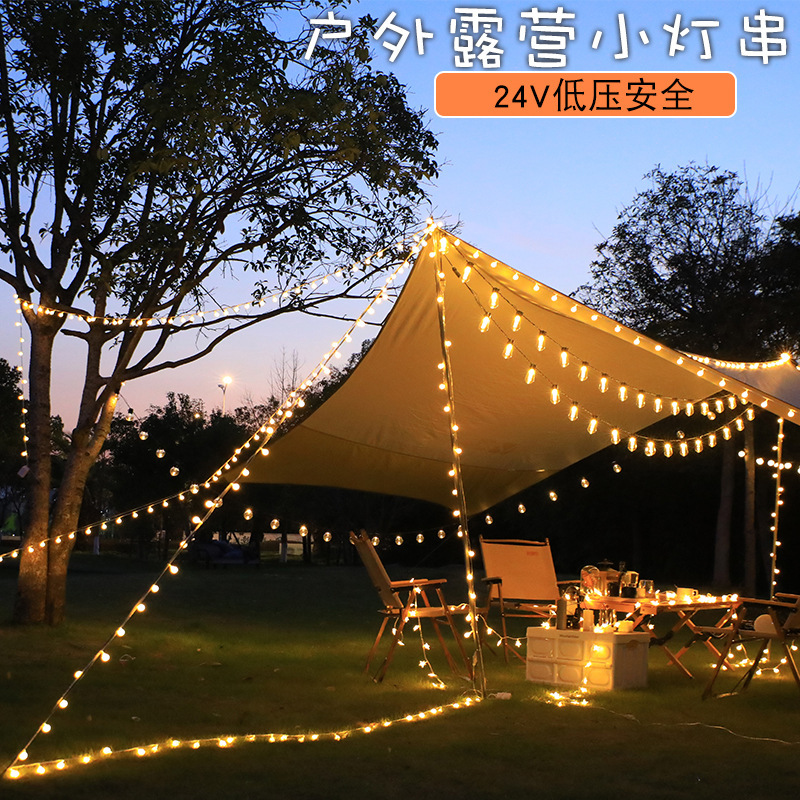 Adventure Travel Outdoor Camping Light String Canopy Atmosphere Light String Camping Tent Light Low Voltage Decorative Lighting String Light