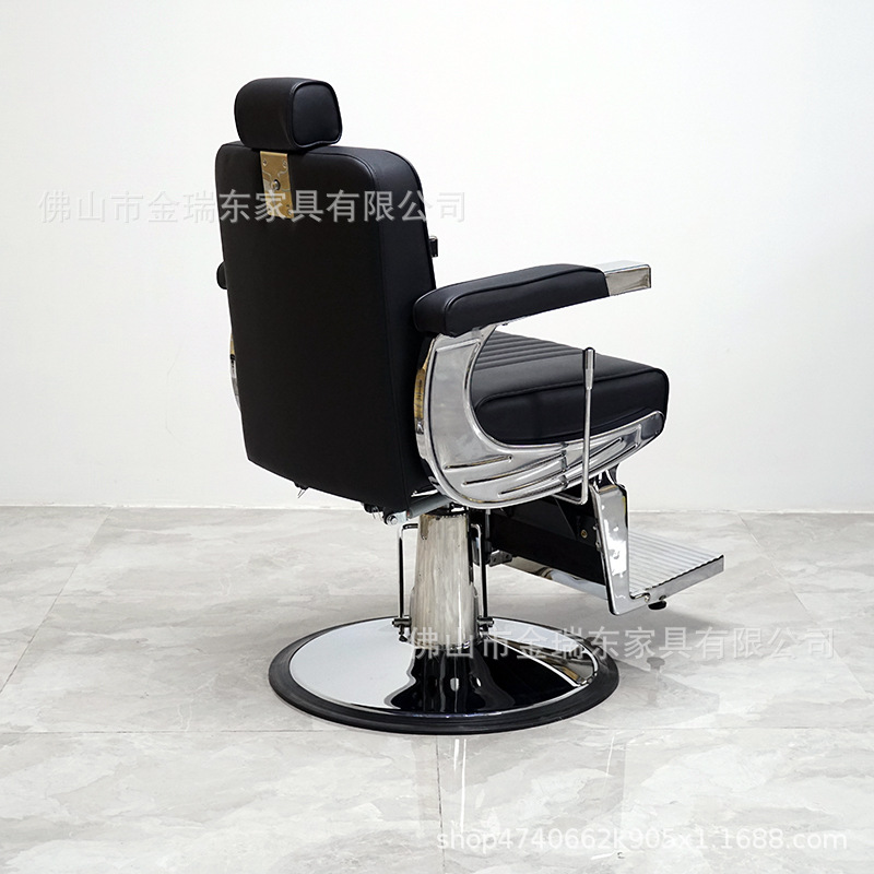 Comercio exterior silla de barbería negra moderna silla de salón de cuero silla giratoria elevable silla barber