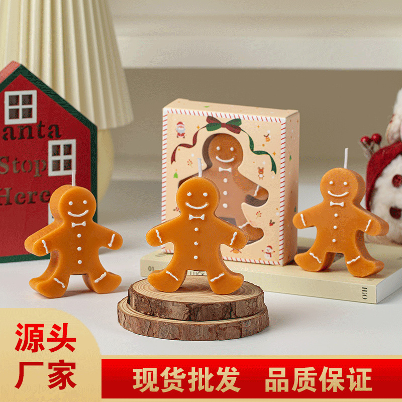 ジンジャーブレッドマン クリスマス 香り付きキャンドル ギフト キャンドル型ワックス クリスマス お土産 香り ホリデーデコレーション|undefined