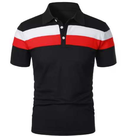夏季奢华 Polo 衫男士 Polo 大号 T 恤 Stritching 短裤袖翻领|undefined