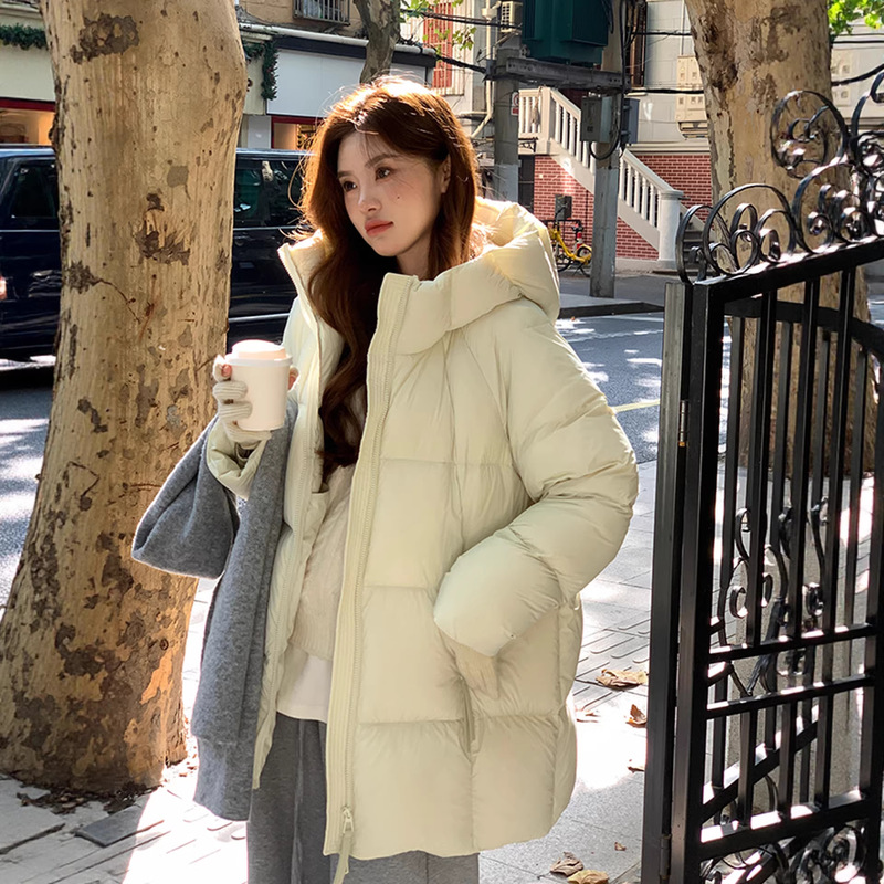 Short Women's Mid-Length down Jacket 2025 New Puff Cotton Coat Slimming Thickened Winter