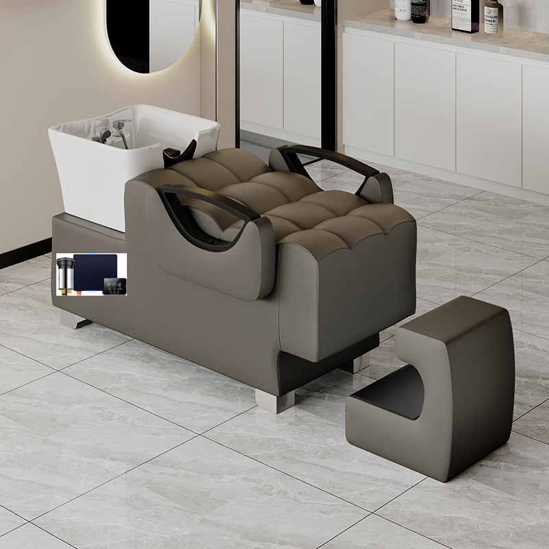 Media luna negra burbuja asiento gris + calentador de agua
