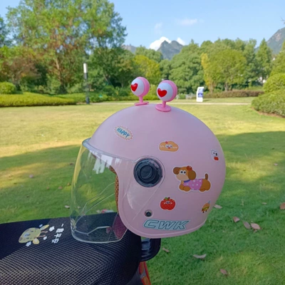 Motosiklet kaskı (dəbilqə) | for 1-8 Years Old, Cute and - light-pink-and-long-pink-love-eyes-1-8-years-old-happy-dog-winter-helmet