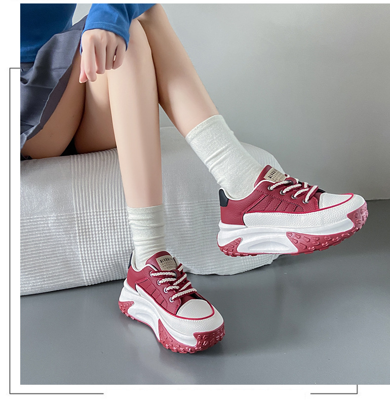 Women's Platform Running Sneakers Korean Style Height Increasing_voghion.com