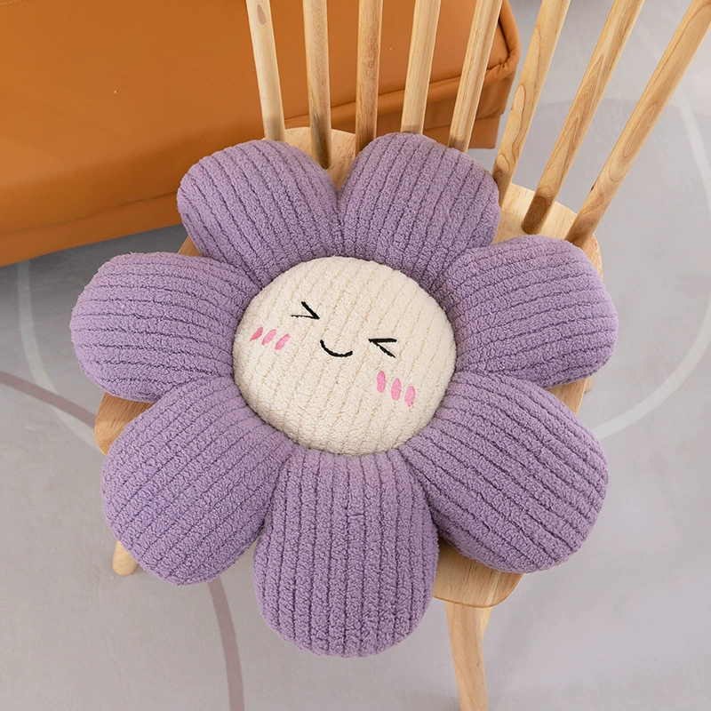 Plush pillow solar-powered, sofa, flowered, sunflower, tatami